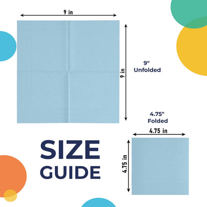 Light Blue Beverage Napkins -100 Ct..