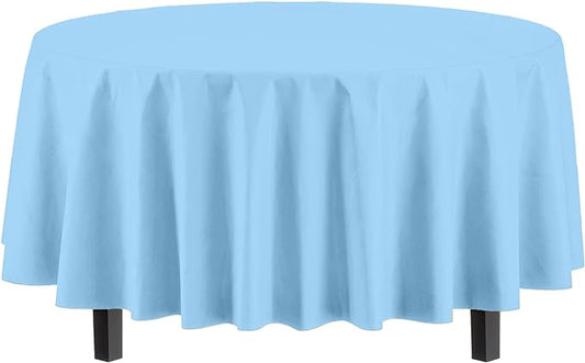 Premium Round Light Blue Table Cover | Case of 96