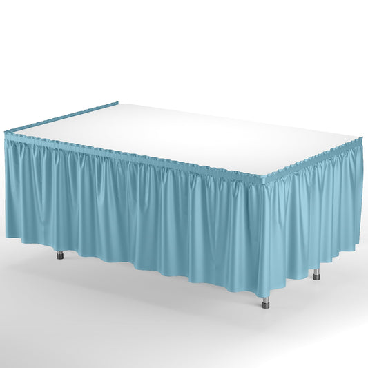 Light Blue Plastic Table Skirt | Case of 48