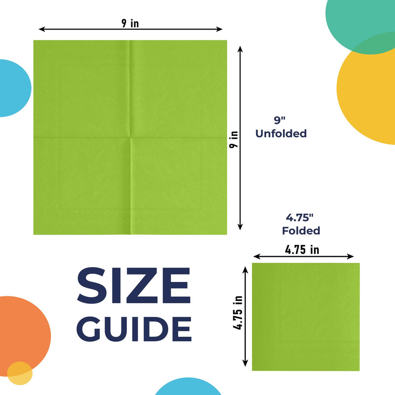 Lime Green Beverage Napkins -100 Ct..