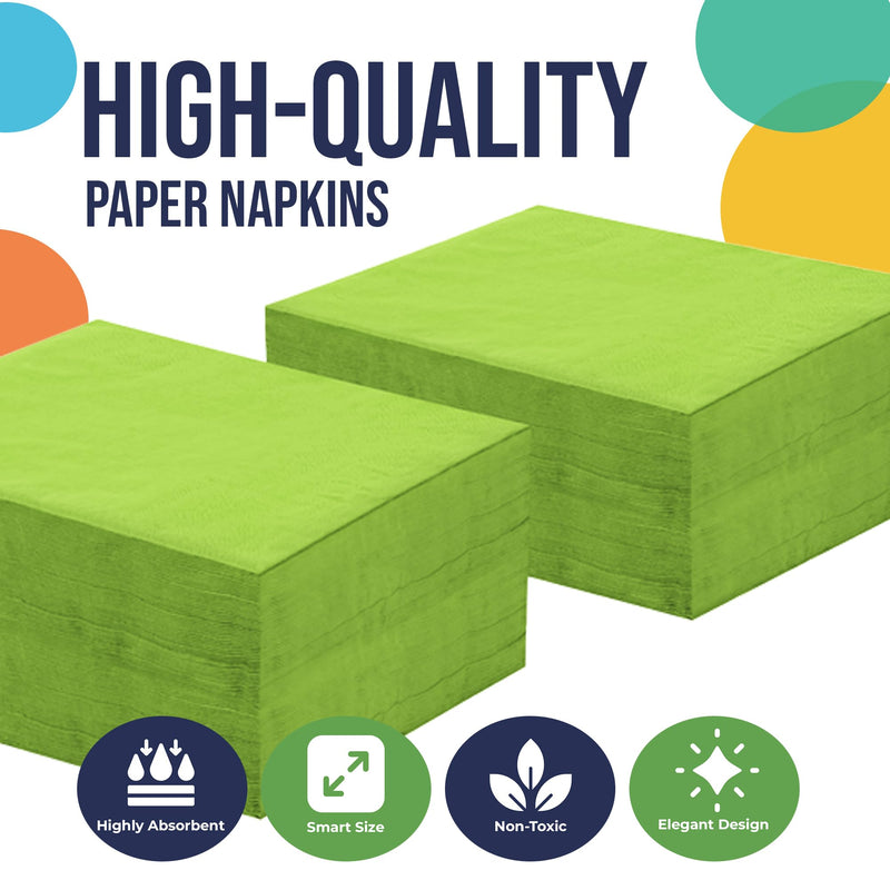 Lime Green Beverage Napkins -100 Ct..