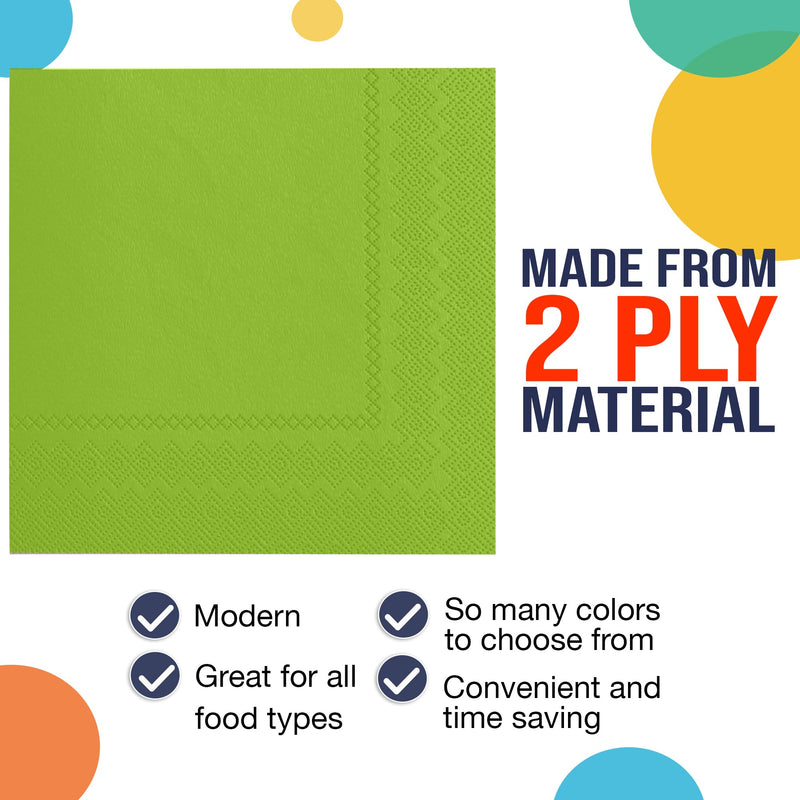 Lime Green Beverage Napkins -100 Ct..
