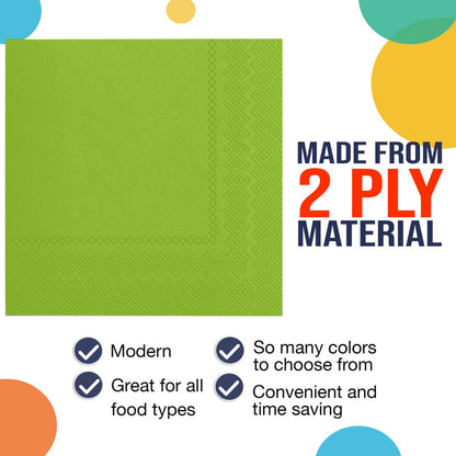 Lime Green Beverage Napkins -100 Ct..