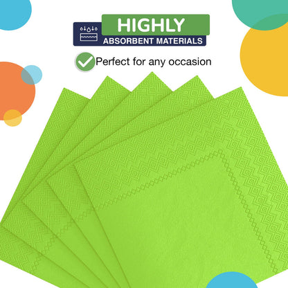 Lime Green Beverage Napkins -100 Ct..
