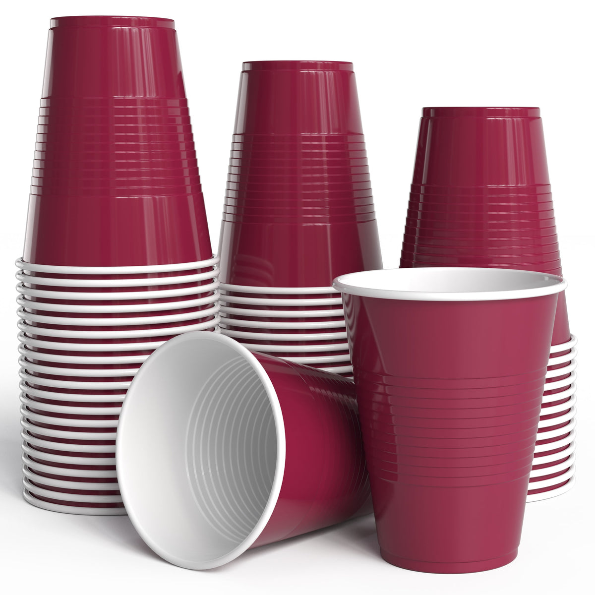 18 oz Burgundy Plastic Cups - 50 Ct.