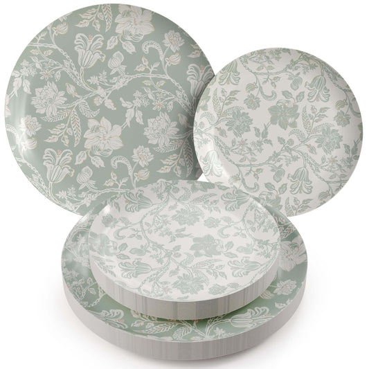 Earthtrends Gracy Design Paper Plates Combo Set 16/16.