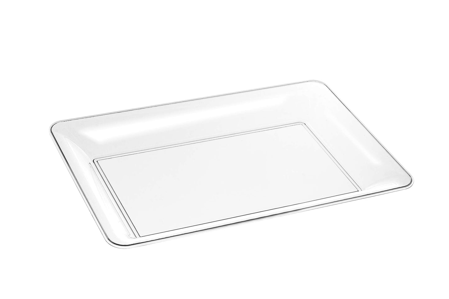 9.5 In. x 14.5 In. | Clear Rectangle Plastic Tray | 50 Pack