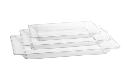 9.5 In. x 14.5 In. | Clear Rectangle Plastic Tray | 50 Pack