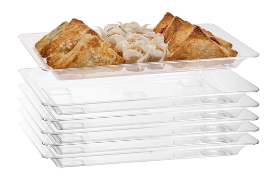 9.5 In. x 14.5 In. | Clear Rectangle Plastic Tray | 50 Pack