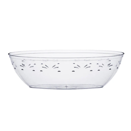 64 Oz. | Clear Oval Plastic Serving Bowl | 50 Pack