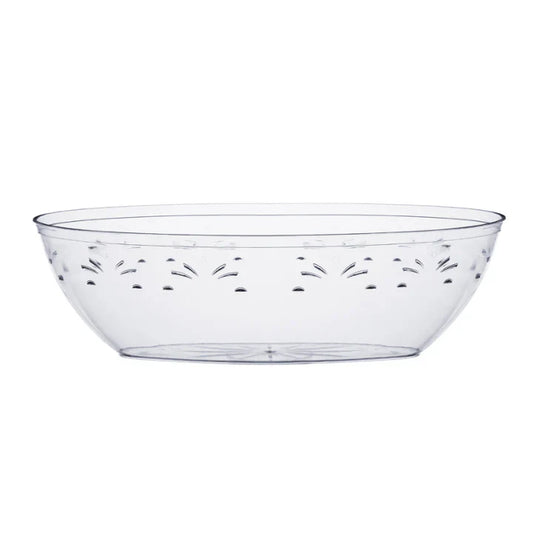 64 Oz. | Clear Oval Plastic Serving Bowl | 50 Pack