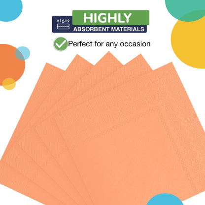 Peach Beverage Napkins - 50 Ct.