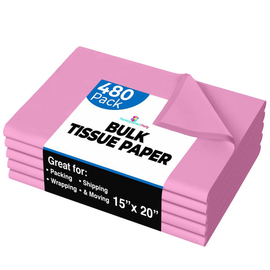 15 In. x 20 In. Pink Tissue Paper | 480 Sheets