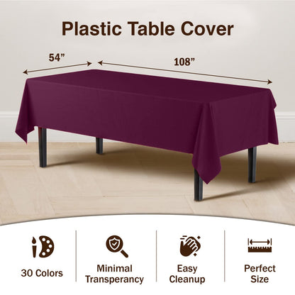 Plum Plastic Table Cover | Case of 48