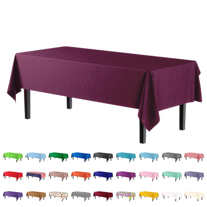 Plum Plastic Table Cover | Case of 48