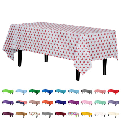 Red Polka Dot Plastic Table Cover | Case of 48