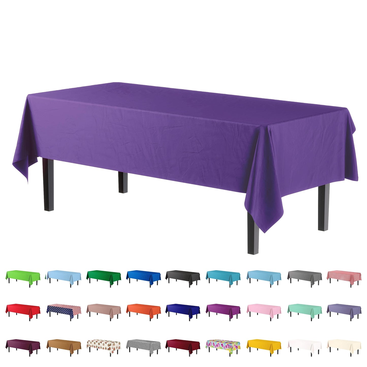 Purple Plastic Table Cover | Case of 48