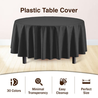 Premium Round Black Table Cover | Case of 96