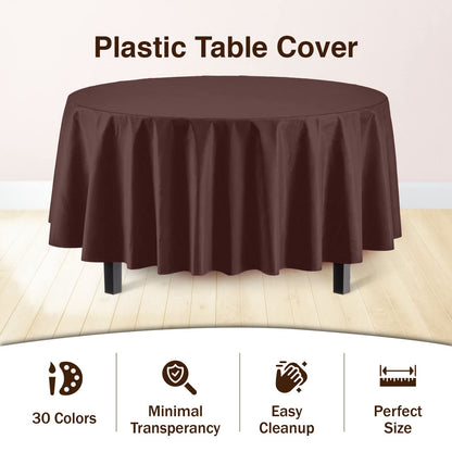 Premium Round Brown Table Cover | Case of 96