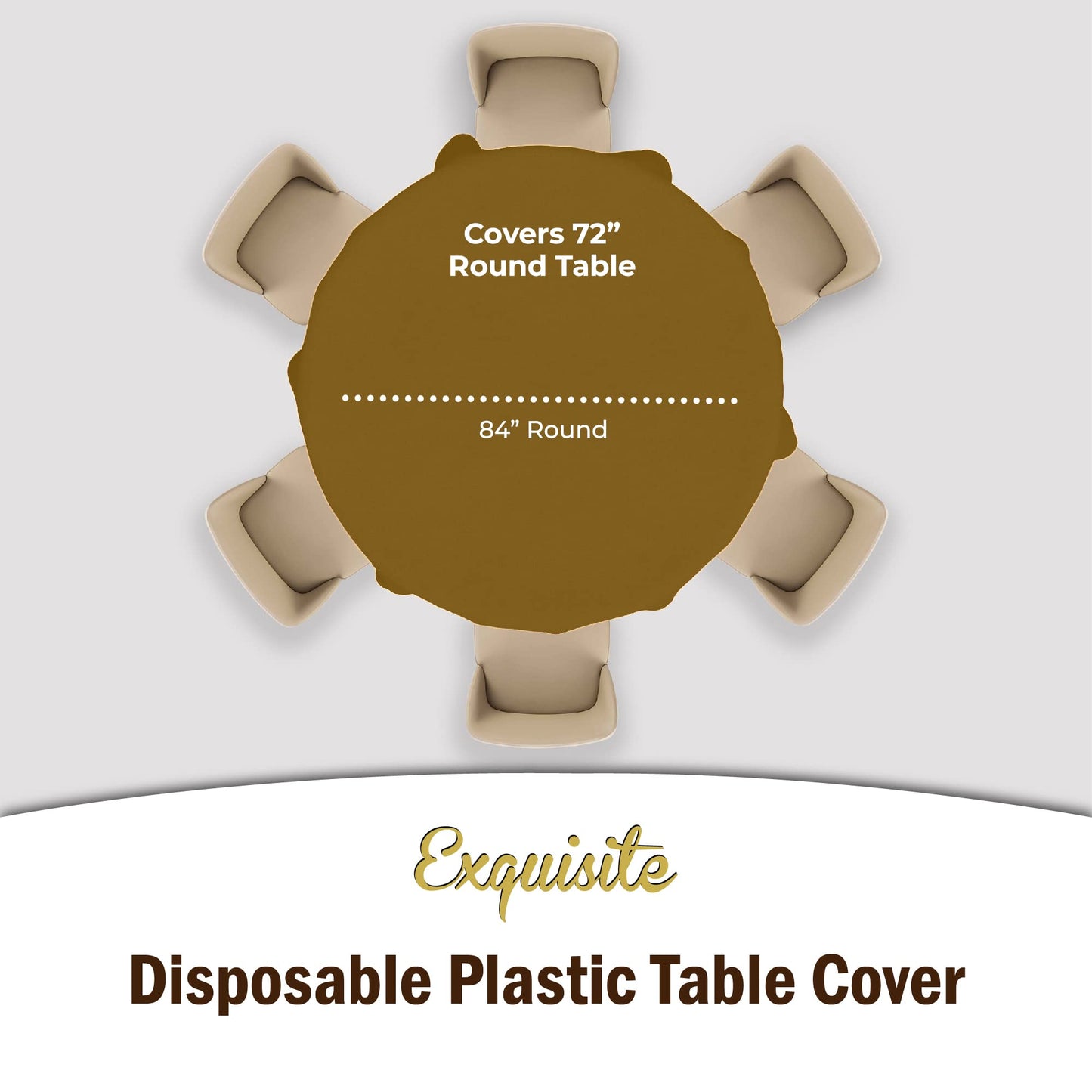 Premium Round Gold Table Cover | Case of 96