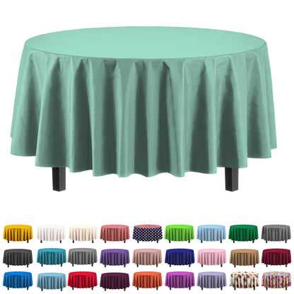 Premium Round Light Mint Table Cover | Case of 96