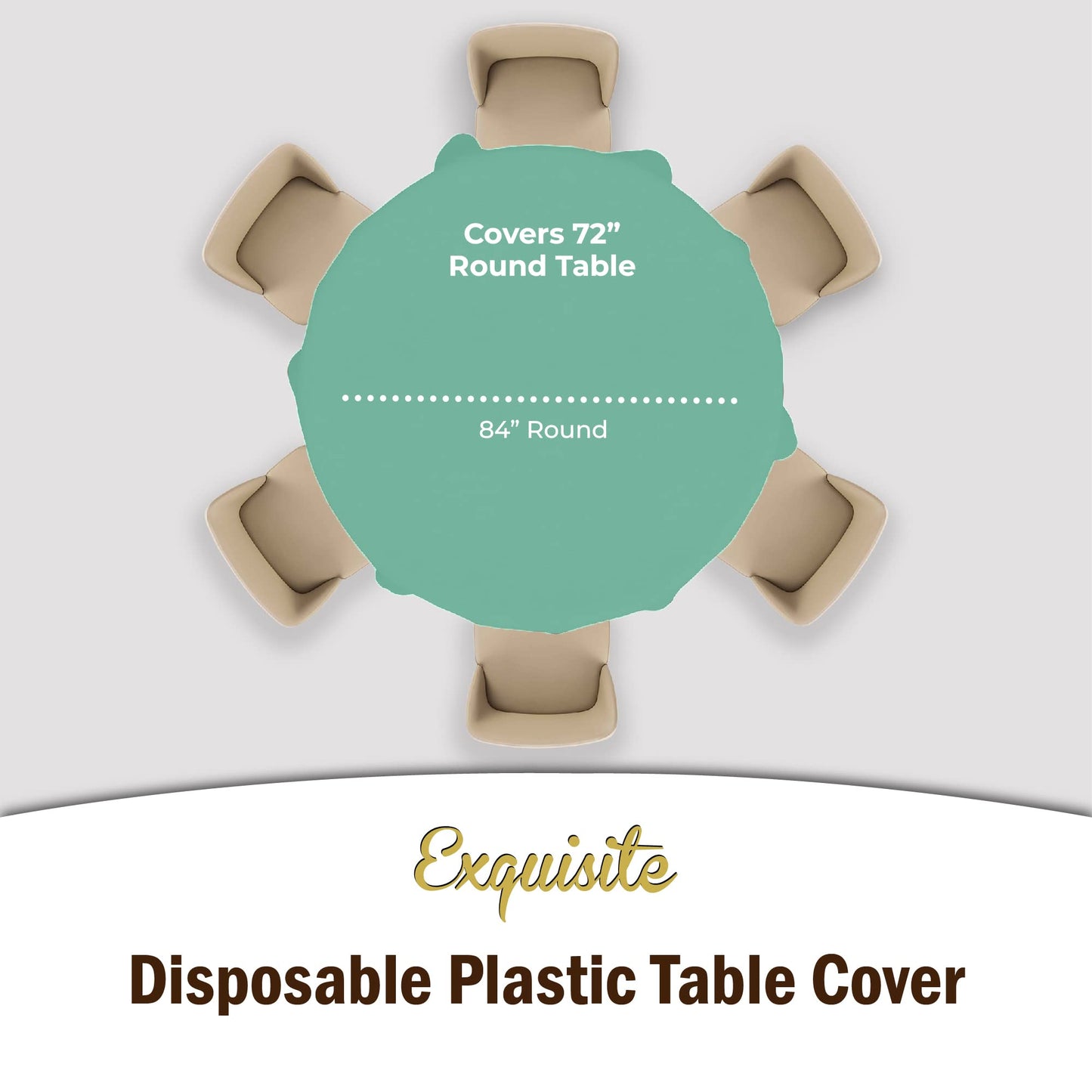 Premium Round Light Mint Table Cover | Case of 96