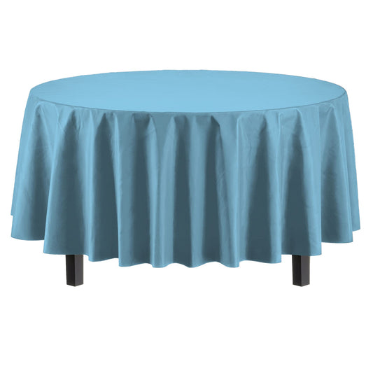 Premium Round Sky Blue Table Cover | Case of 96