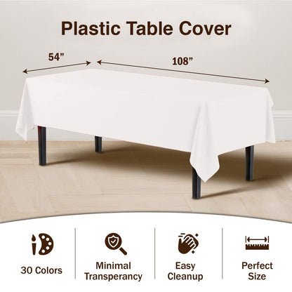 White Plastic Table Cover | Case of 48