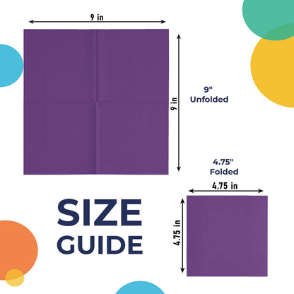 Purple Beverage Napkins -100 Ct..