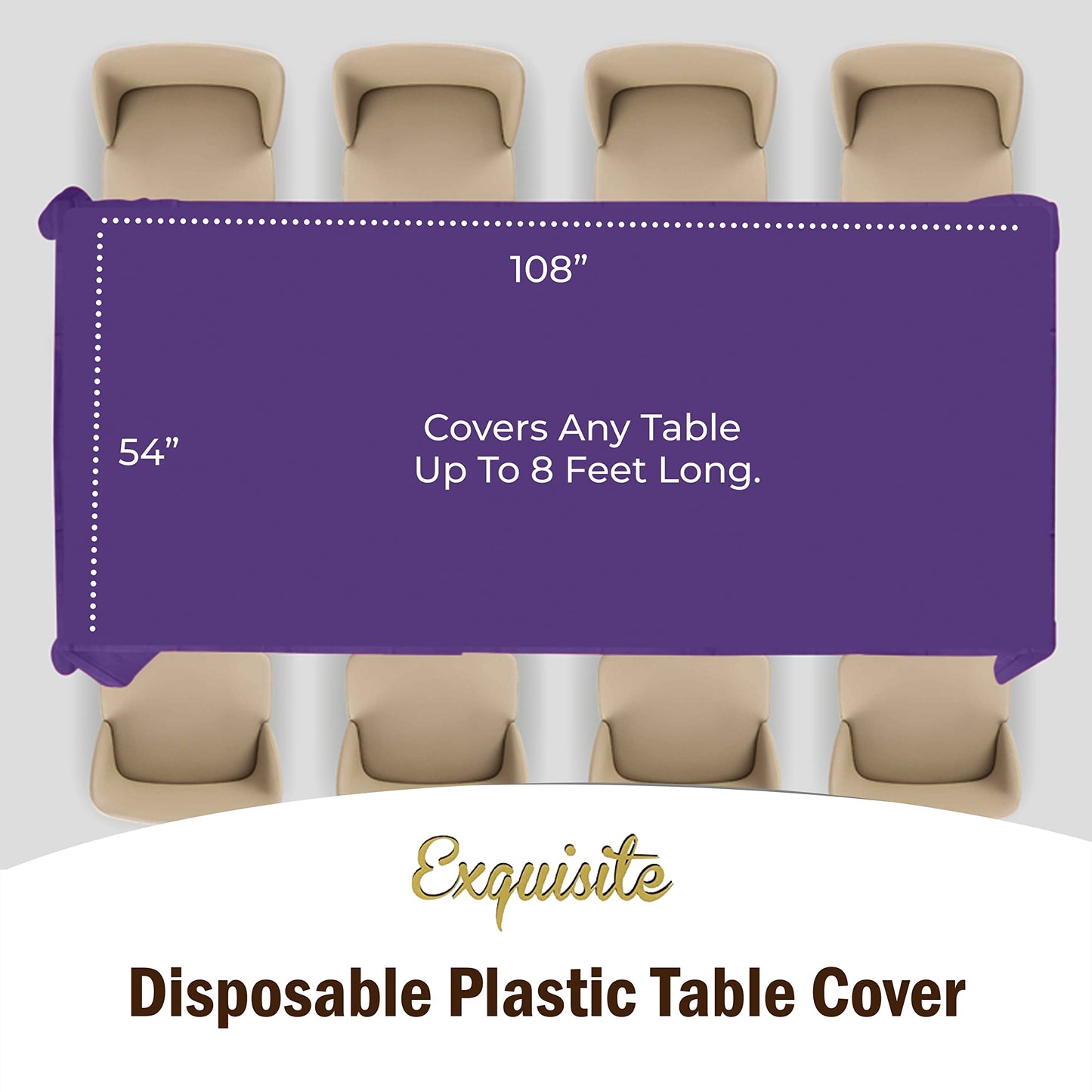 Purple Plastic Table Cover | Case of 48