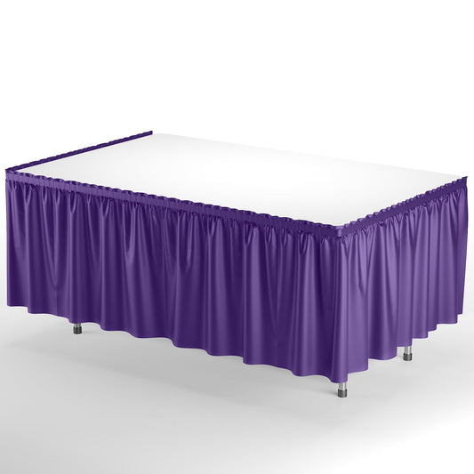 Purple Plastic Table Skirt | Case of 48