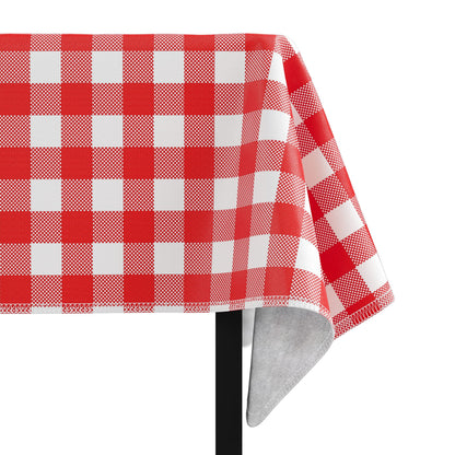 Red Gingham Flannel Backed Table Cover 54 In. x 108 In. | Case of 24