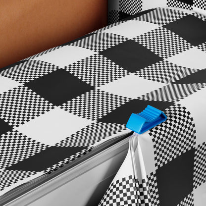 54 In. X 100 Ft. Select A Size Table Cover | Black Gingham