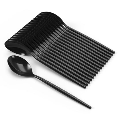Trendables Gloss Black Plastic Spoons - 20 Ct.