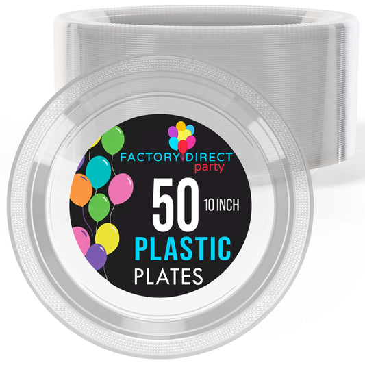 10 In. Clear Plastic Plates | Case of 600