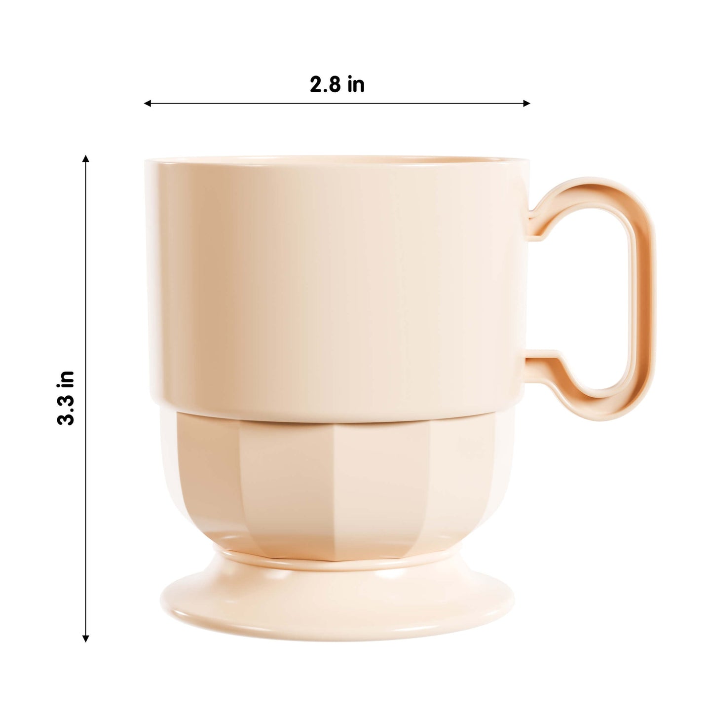 Ivory Glazed Coffee Cup w/ Handle - 8 Ct.