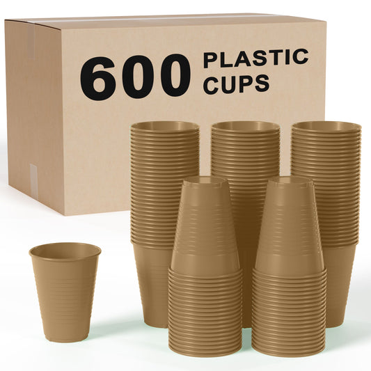 12 Oz. Gold Plastic Cups | Case of 600