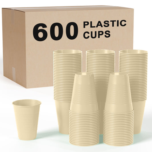 12 Oz. Ivory Plastic Cups | Case of 600