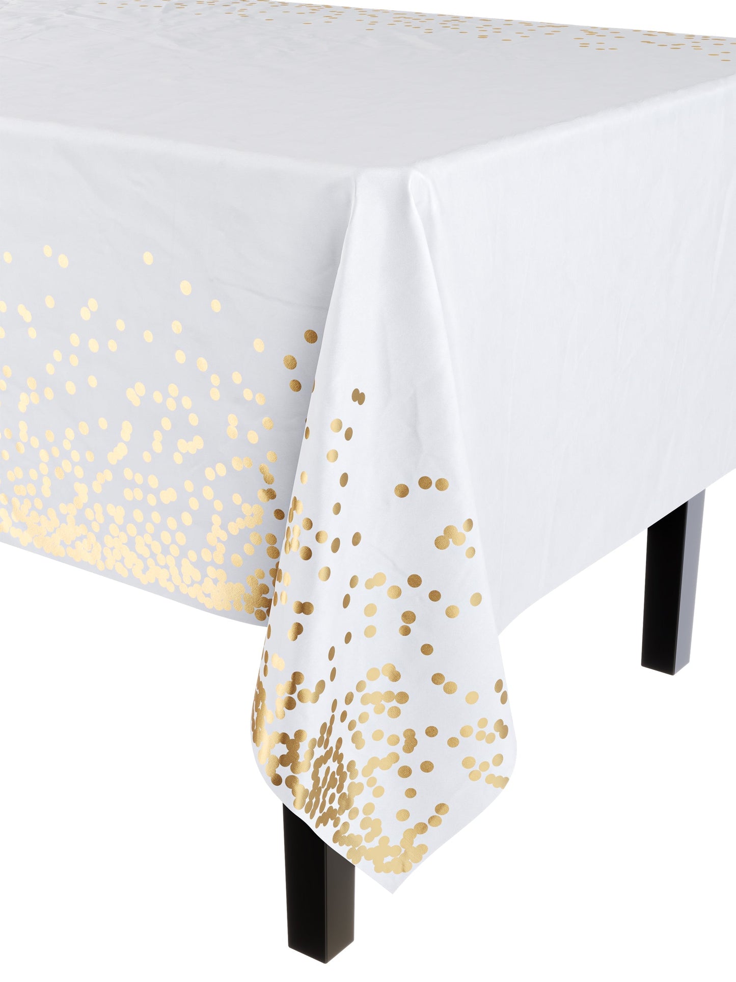 Celebrate Printed Table Cover White/Gold | Case of 48