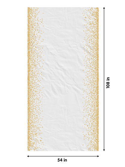 Celebrate Printed Table Cover White/Gold | Case of 48