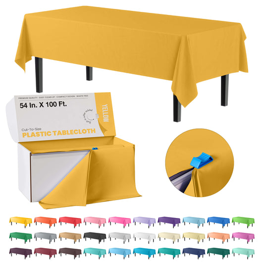 54" X 100' Select A Size Table Cover - Yellow