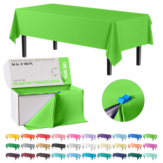 54 In. x 100 Ft. Cut To Size Table Roll  | Lime Green | Case of 6