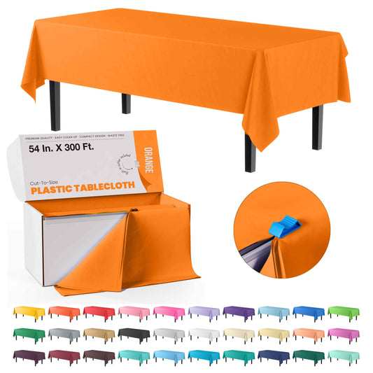 54 In. x 300 Ft. Cut To Size Table Roll  | Orange | Case of 4