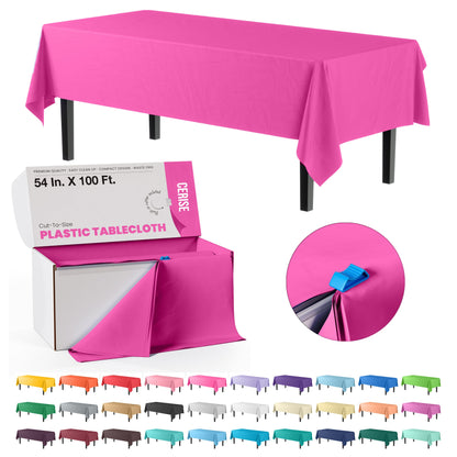 54 In. x 100 Ft. Cut To Size Table Roll  | Cerise | Case of 6