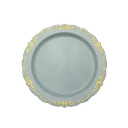 7.5 In. Robin Blue Victorian Design Plastic Plates | 120 Count