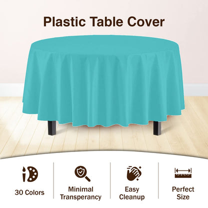 Premium Round Aqua Blue Table Cover | Case of 96