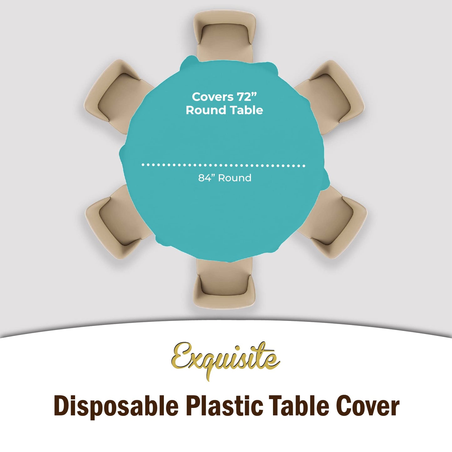 Premium Round Aqua Blue Table Cover | Case of 96