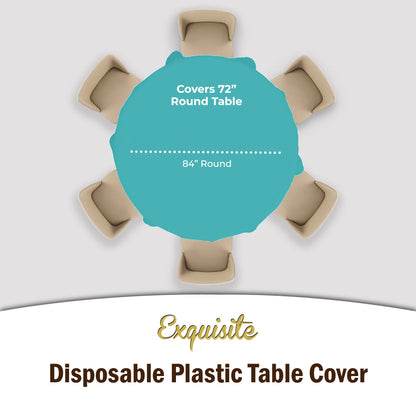 Premium Round Aqua Blue Table Cover | Case of 96