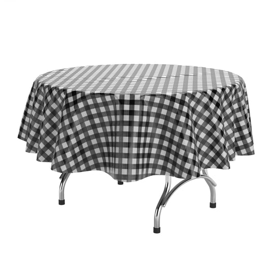 Round Black Gingham Table Cover | Case of 48