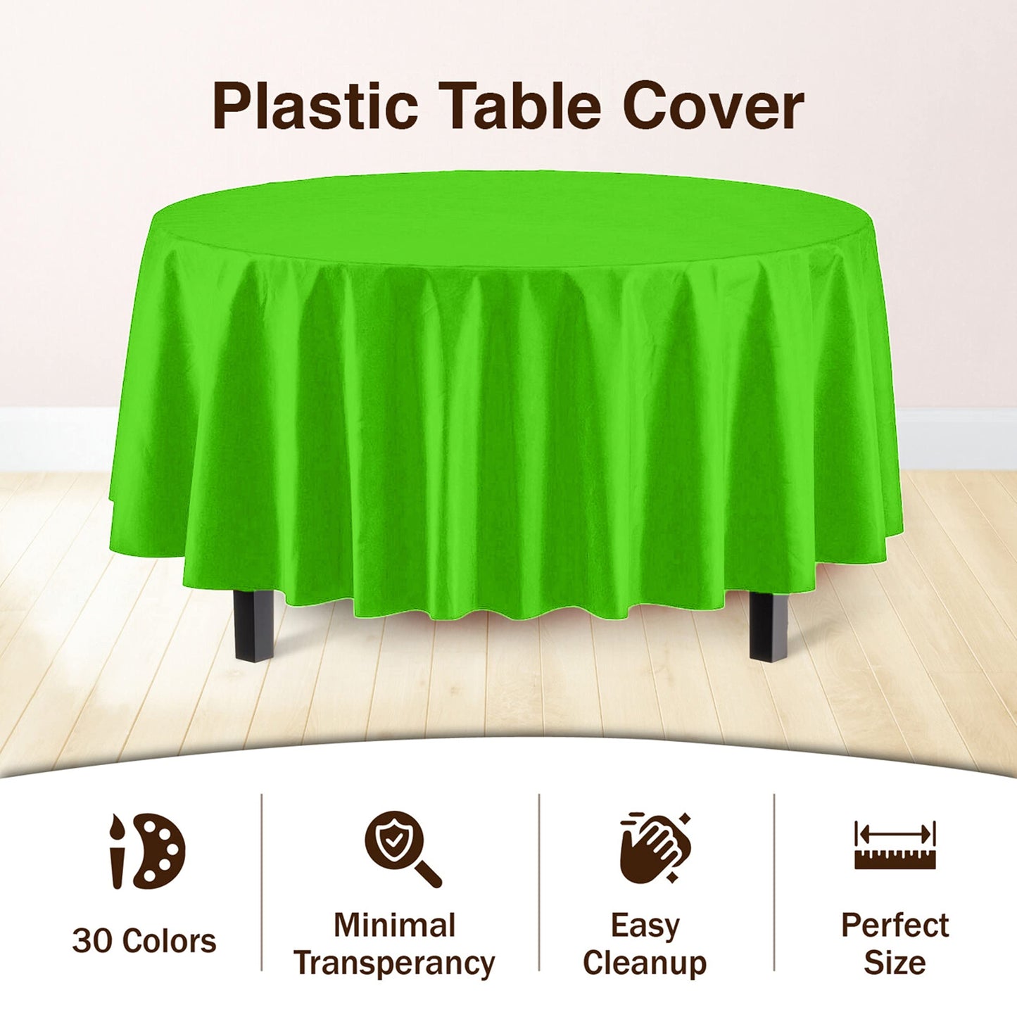 Premium Round Lime Green Table Cover | Case of 96